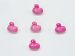 5 Duck Figure Buttons Pink