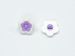 5 Flower Figure Buttons White, Lilac