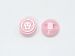 5 Lion Figure Buttons Pink, White