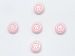 5 Lion Figure Buttons Pink, White