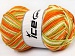 Natural Cotton Color Worsted Orange, Green Shades, White